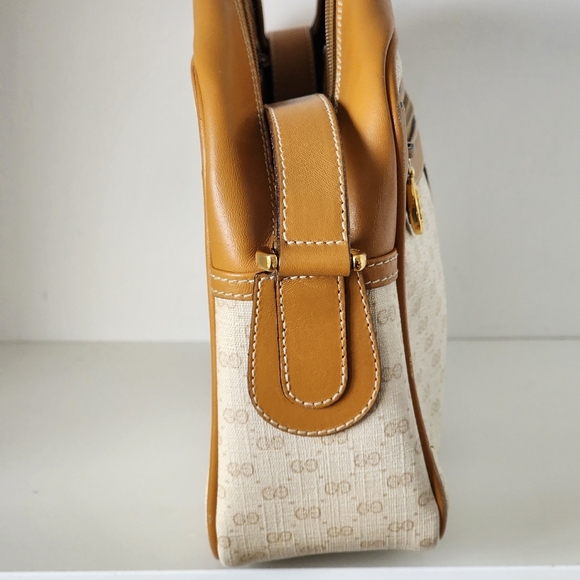 RARE Authentic Gucci Cream/Caramel Microguccisima Vintage Monogram Crossbody Bag - Picture 12 of 14